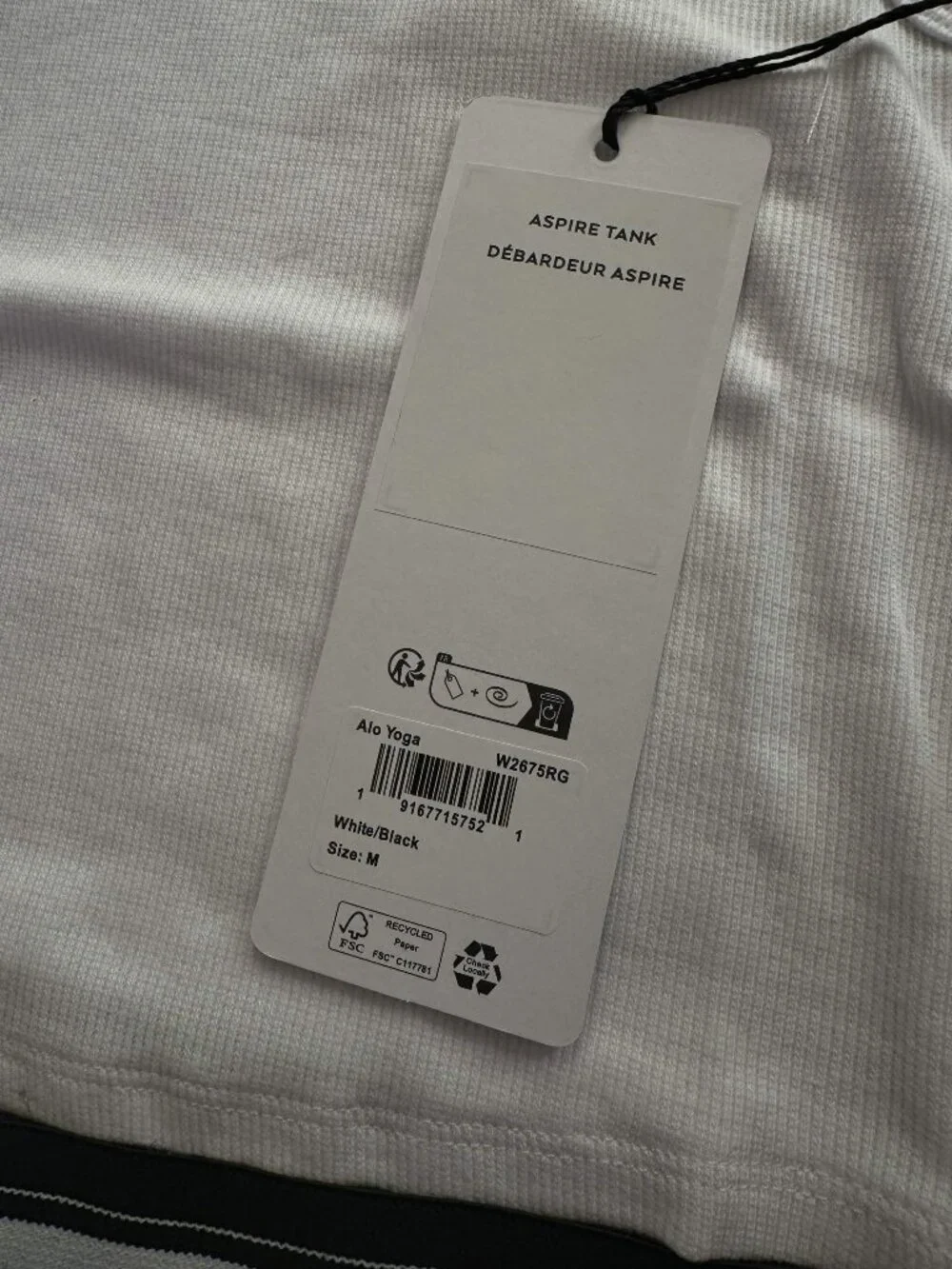 ALO Yoga Match Point Tennis Skirt & Aspire Tank Set White/Black | Multiple Sizes